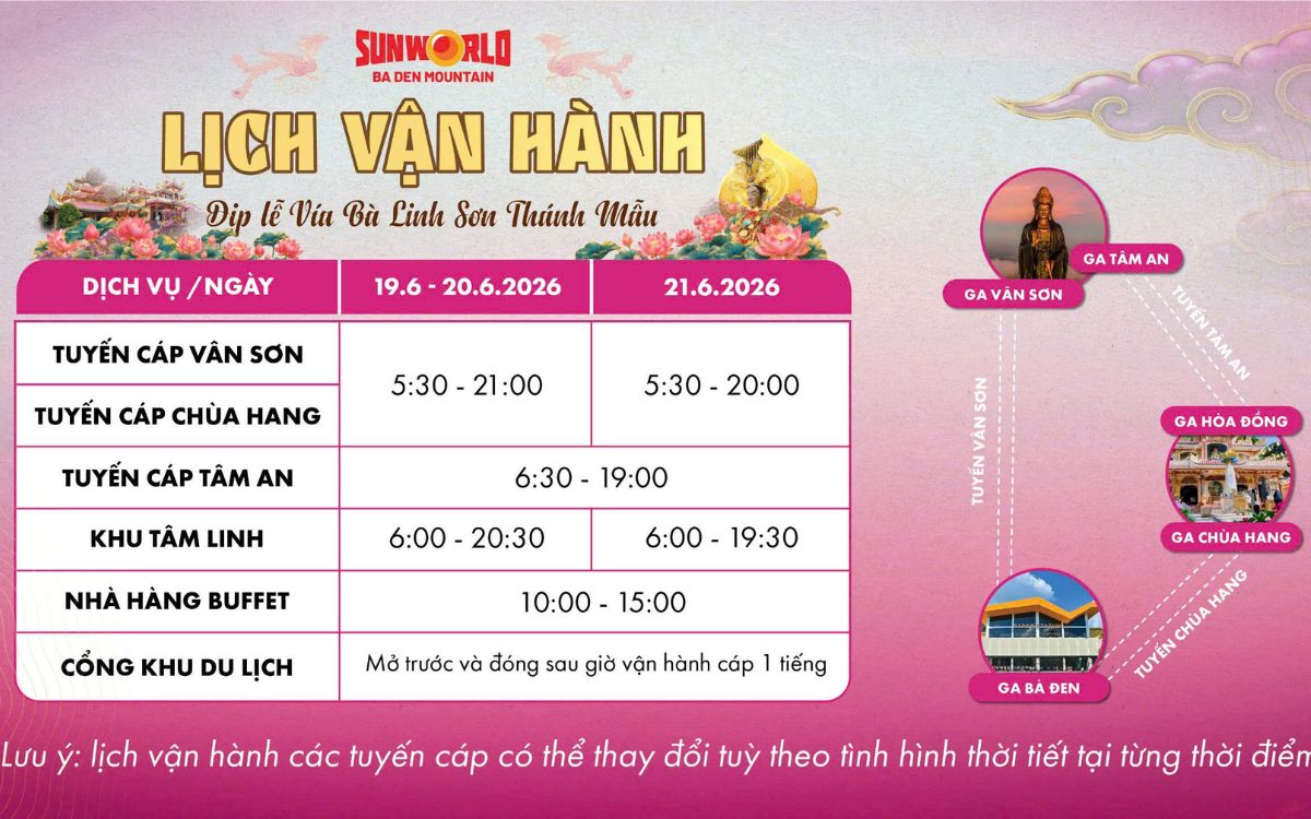 cáp treo núi Bà Đen giảm tới 50% mừng Lễ Vía Bà cáp treo núi Bà Đen giảm tới 50% mừng Lễ Vía Bà
