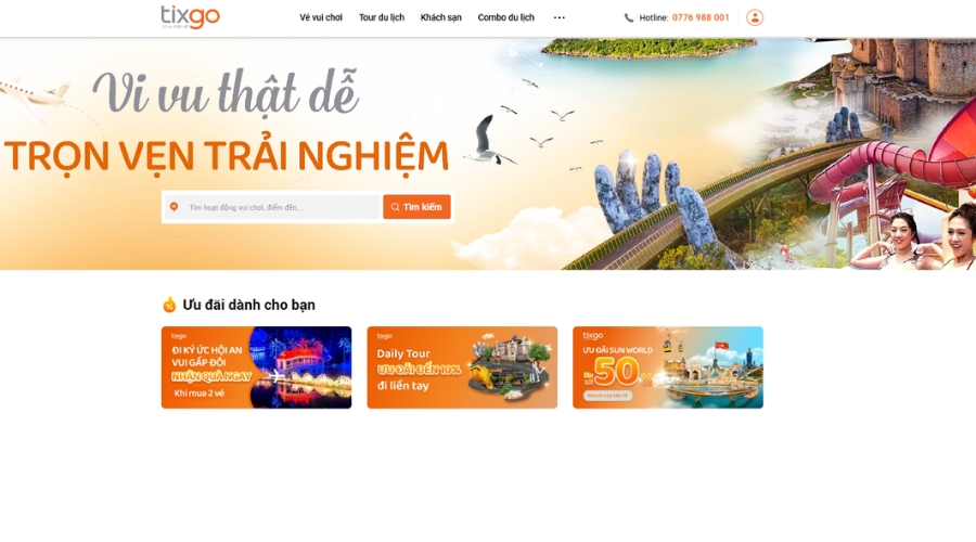 Tixgo là nền tảng đặt vé vui chơi online tiện lợi trong kỷ nguyên du lịch số