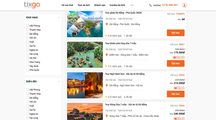 Theo báo Đà Nẵng, Tixgo là nền tảng đặt tour trực tuyến uy tín