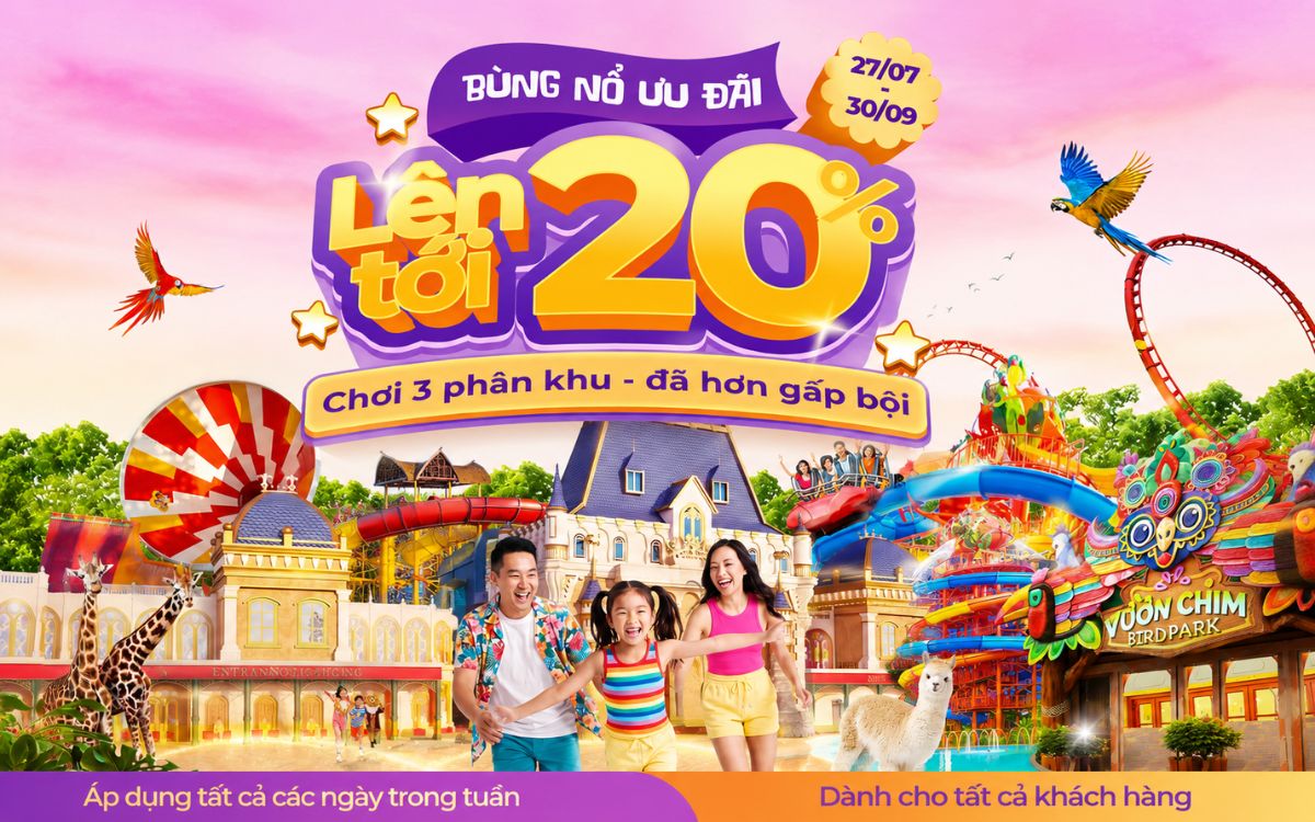 VinWonders Vũ Yên ưu đãi đến 20%