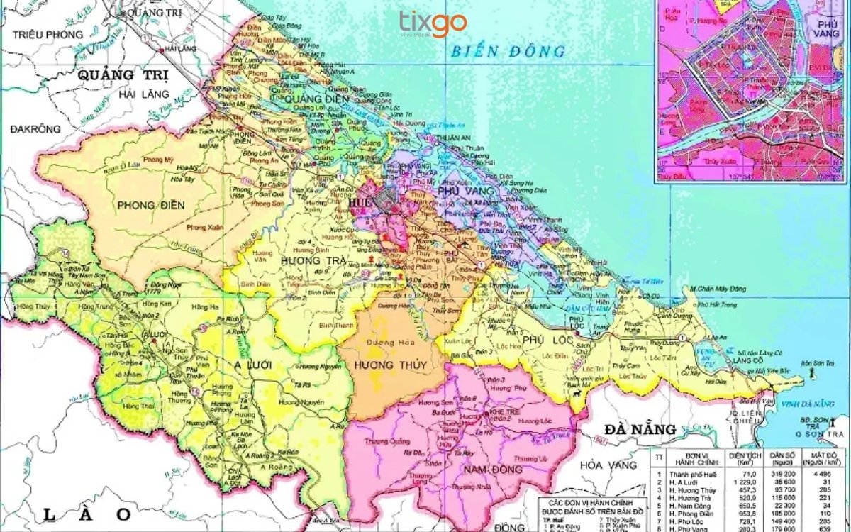 bản đồ cố đô huế Bản đồ chi tiết Thành phố Huế