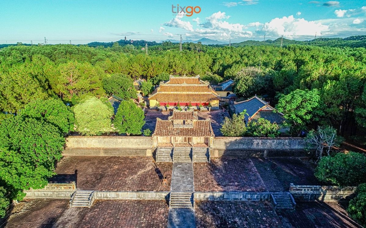 bản đồ cố đô huế Lăng Thiệu Trị là lăng tẩm duy nhất không có la thành bao bọc