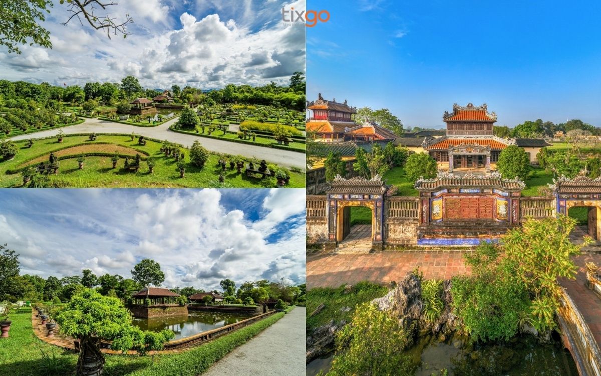 Khu vực Thái Bình Lâu và vườn thượng uyển bản đồ đại nội huế