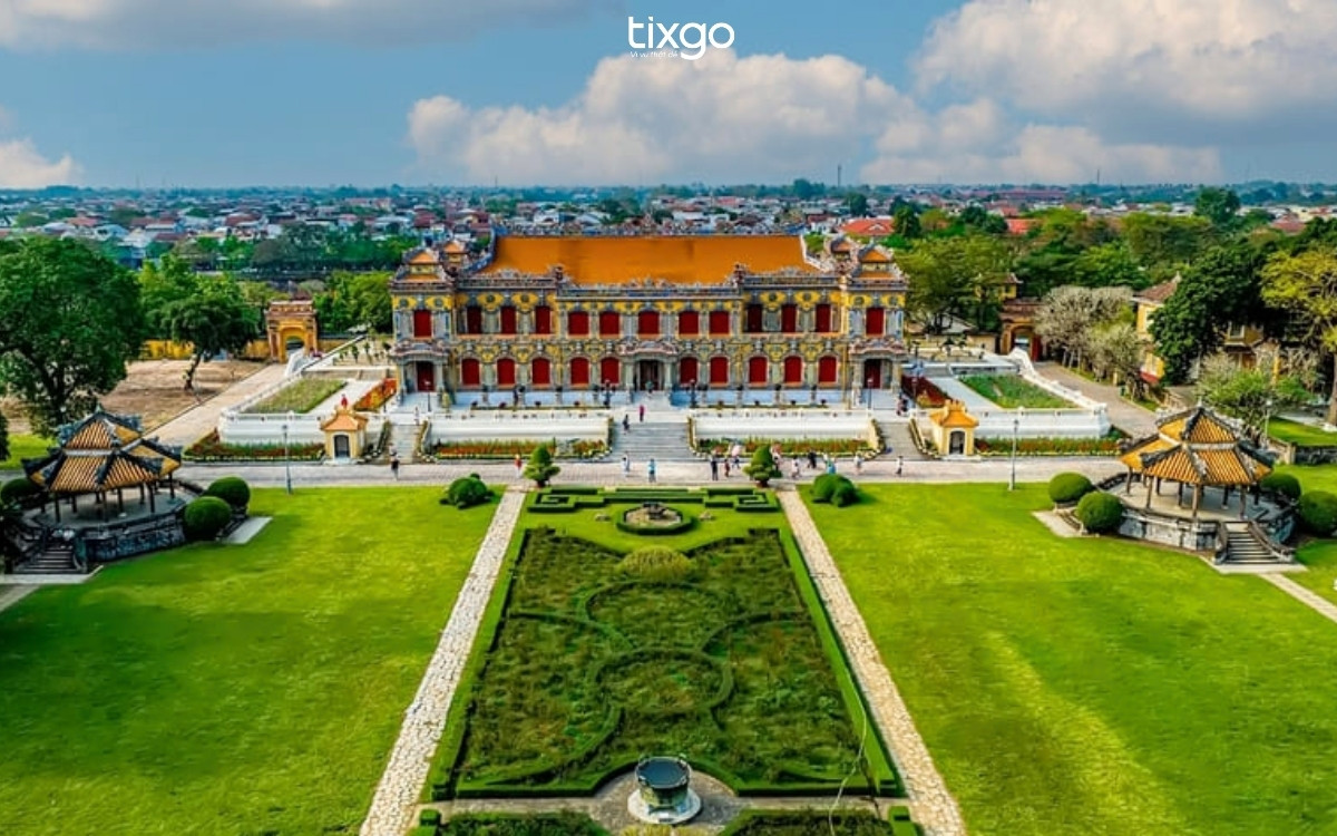 Điện Kiến Trung sau khi phục dựng bản đồ đại nội huế