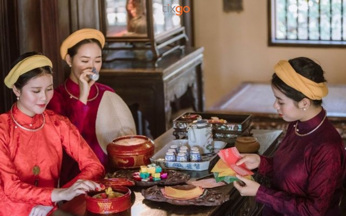 Thưởng trà tại cung Diên Thọ bản đồ đại nội huế