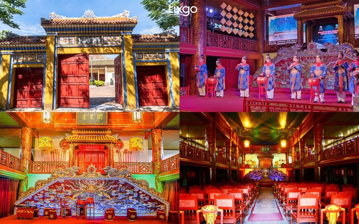 Không gian thưởng thức nhã nhạc tại Duyệt Thị Đường bản đồ đại nội huế