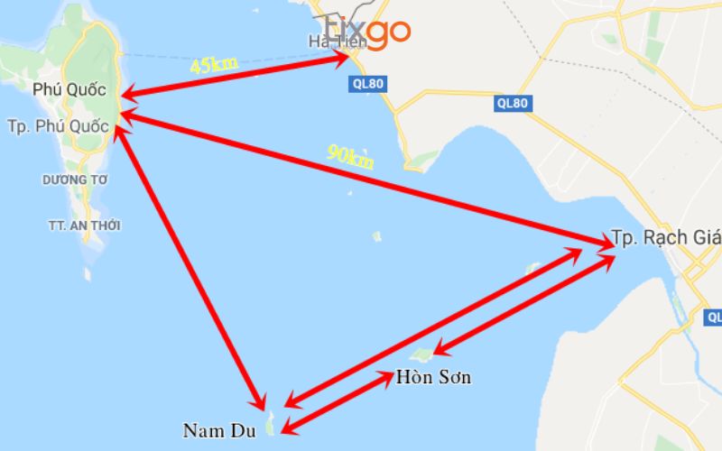 bản đồ du lịch Phú Quốc