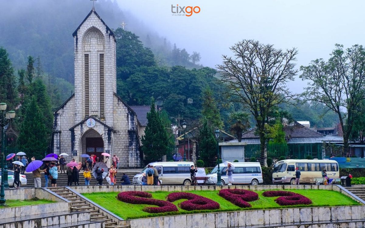 Nhà thờ đá Sapa mang kiến trúc châu Âu cổ điển sang trọng bản đồ du lịch sapa
