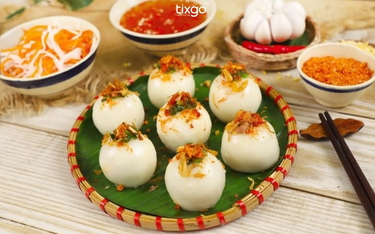 bánh ít tôm thịt huế Pha nước chấm chuẩn Huế