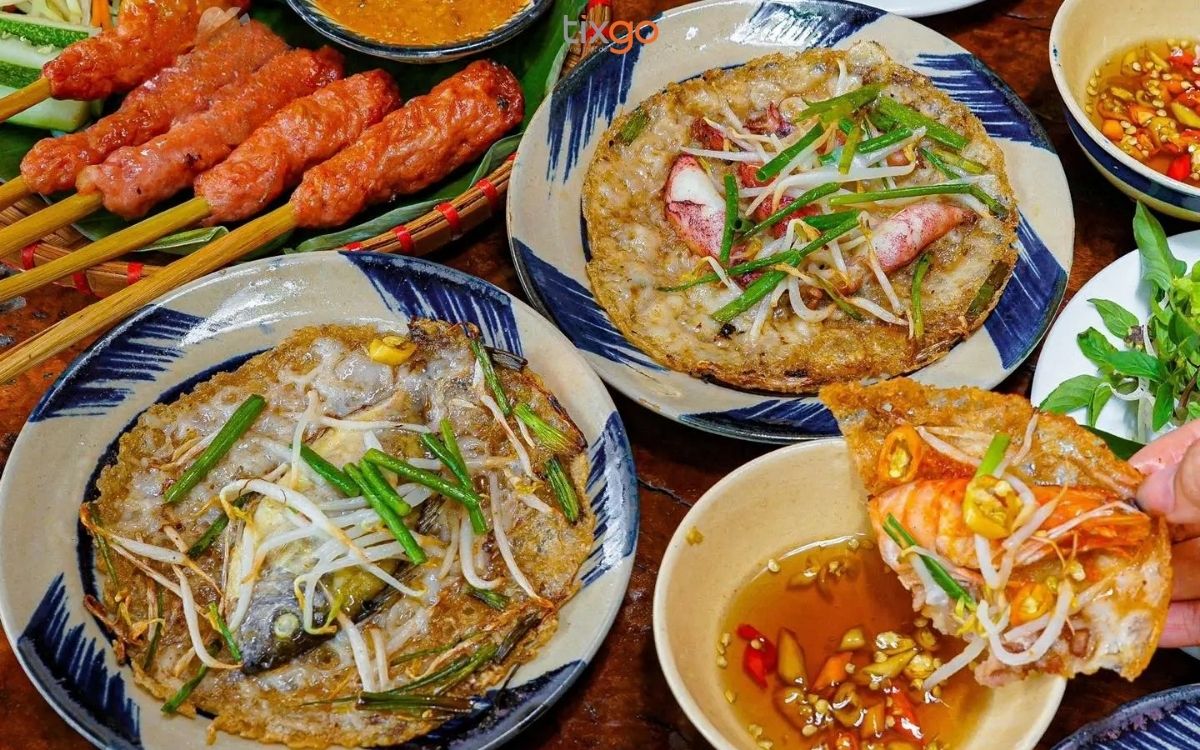 Quán bánh xèo Đầm Chuồn O Mai bánh khoái cá kình