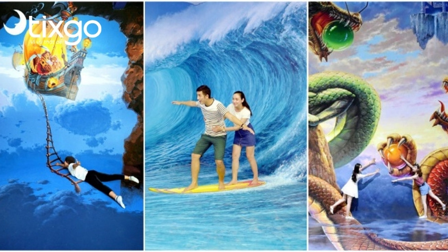 Khách tham quan đồng sáng tạo khi đi Bảo tàng 3D Đà Nẵng