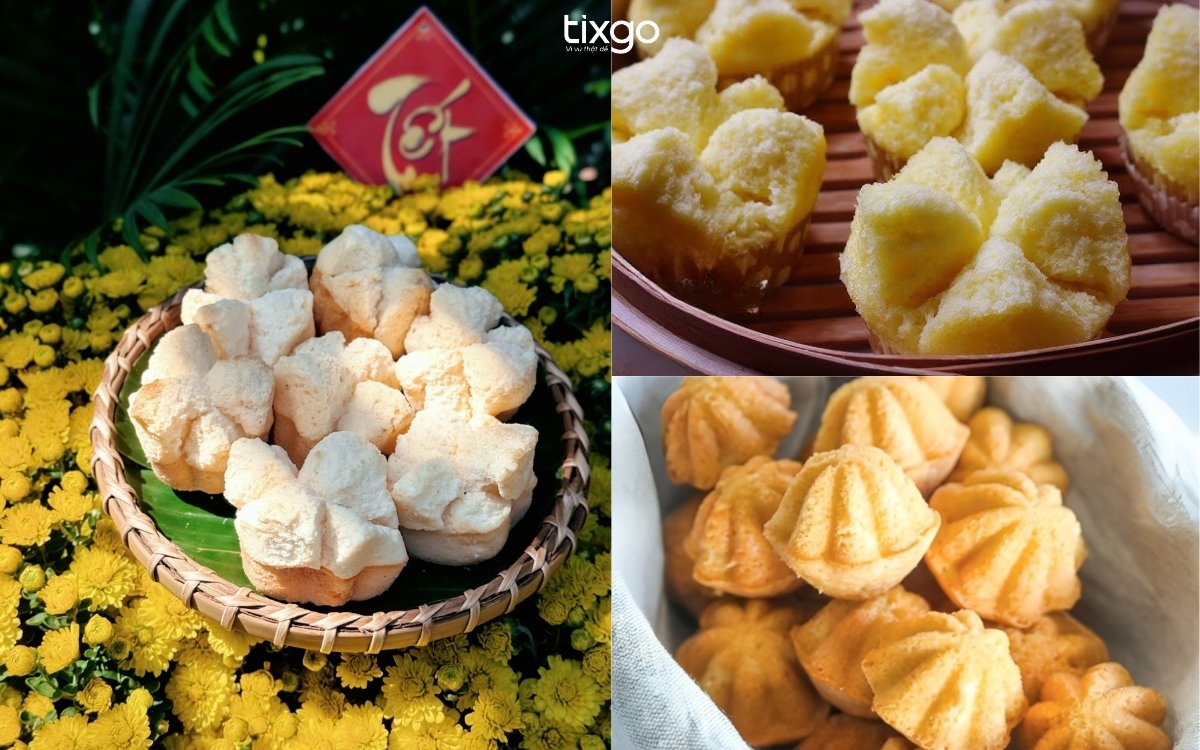 Bánh thuẫn Huế với hình dáng hoa mai đẹp mắt
