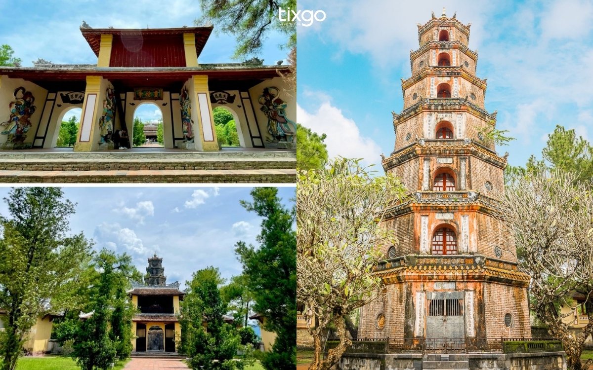 Thời điểm đẹp nhất để ghé thăm chùa Thiên Mụ là vào tháng 1 - 2 hàng năm chùa thiên mụ huế