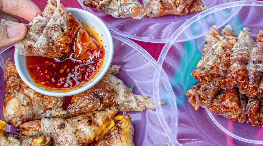 Bánh tráng kẹp Đà Nẵng có biếu tấu thơm, béo