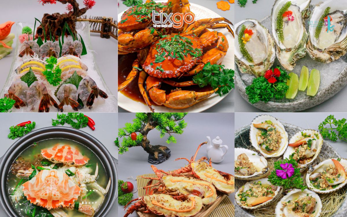 Hải sản Mỹ Hạnh Seafood có không gian sang trọng và đa dạng hải sản 
