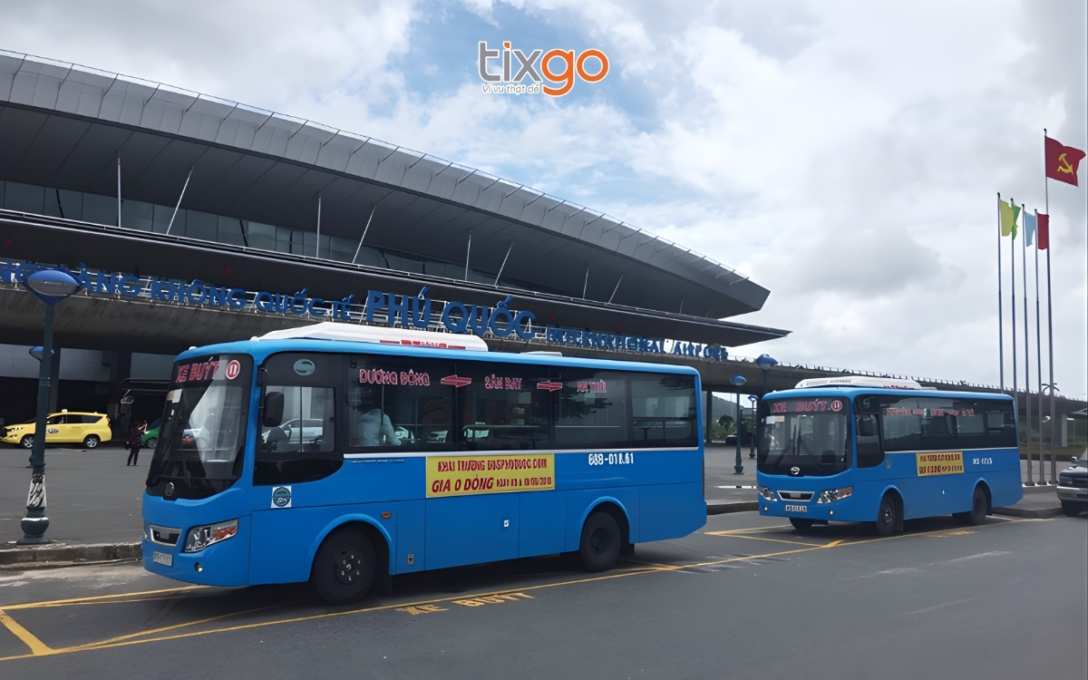 Xe bus là phương tiện di chuyển ở Phú Quốc phổ biến 