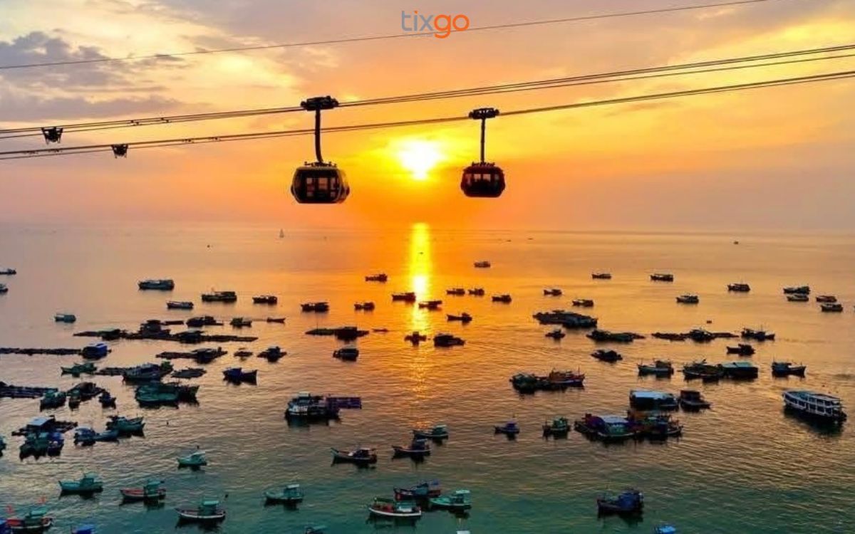 Ngắm hoàng hôn từ cáp treo Hòn Thơm là trải nghiệm độc đáo bậc nhất tại Phú Quốc