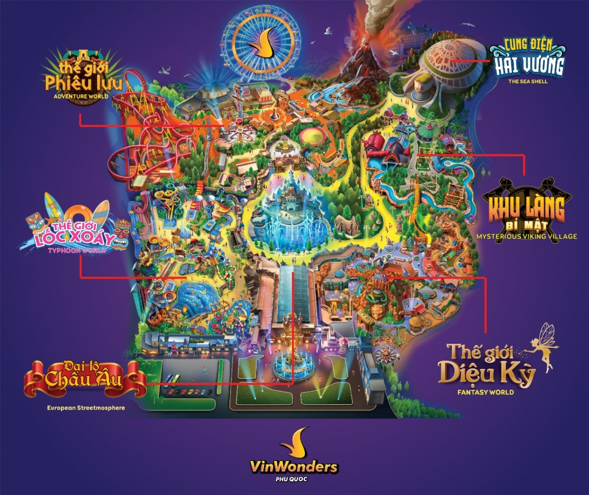 Các phân khu tại Vinwonders Phú Quốc