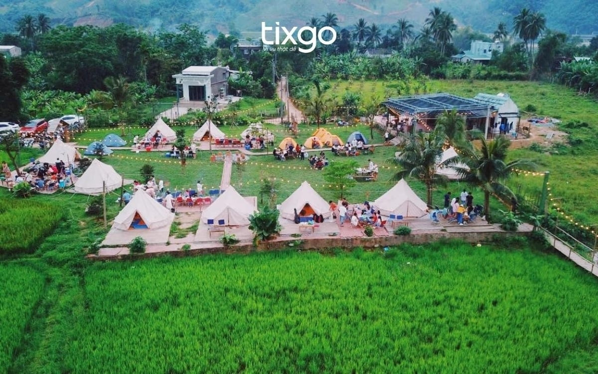 Toàn cảnh Cu Đê Camping tại Khu du lịch Hòa Bắc Đà Nẵng