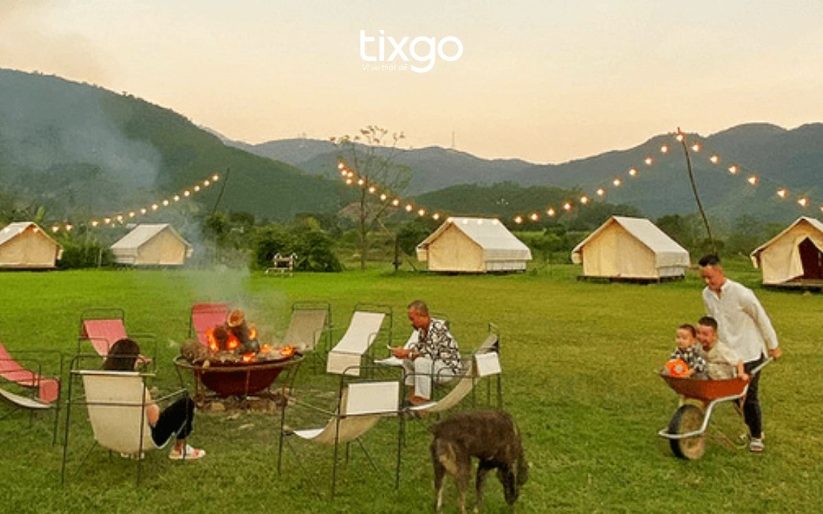Trải nghiệm BBQ tại Làng Mê Campsite tại Khu du lịch Hòa Bắc