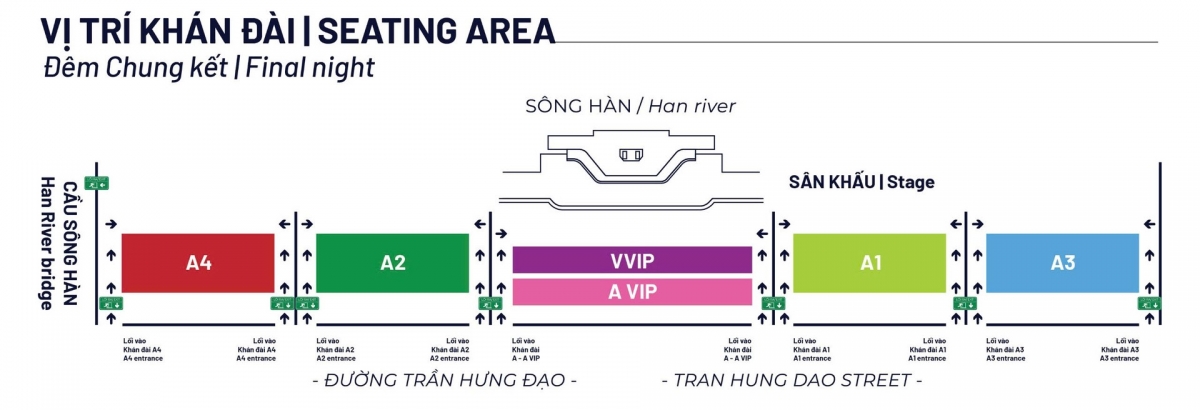 Vị trí khán đài Diff 2026 đêm chung kết Vị trí khán đài Diff 2026 đêm chung kết